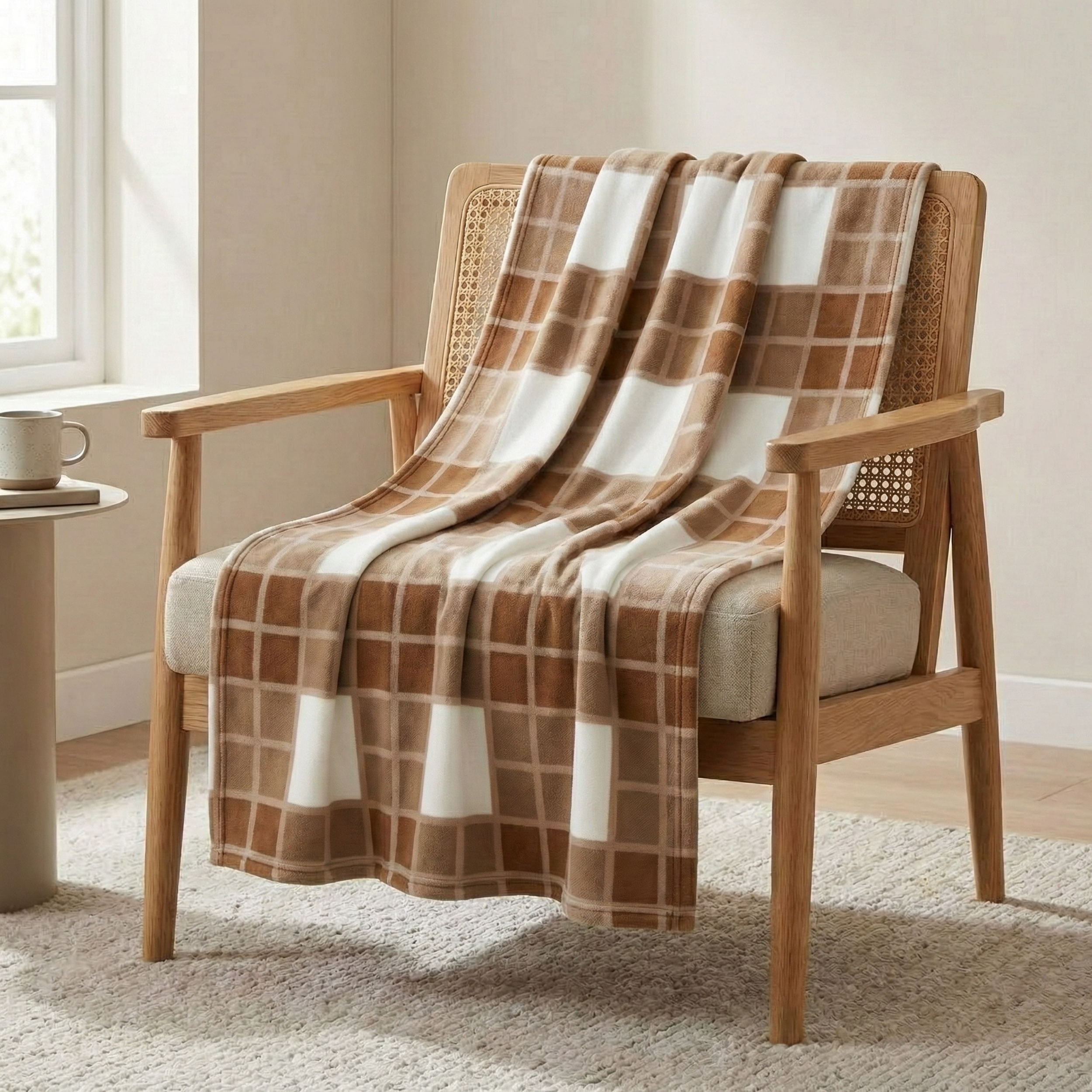 TV Battaniyesi - Yumuşak Yün Karışımlı Koltuk Şalı & Diz Örtüsü