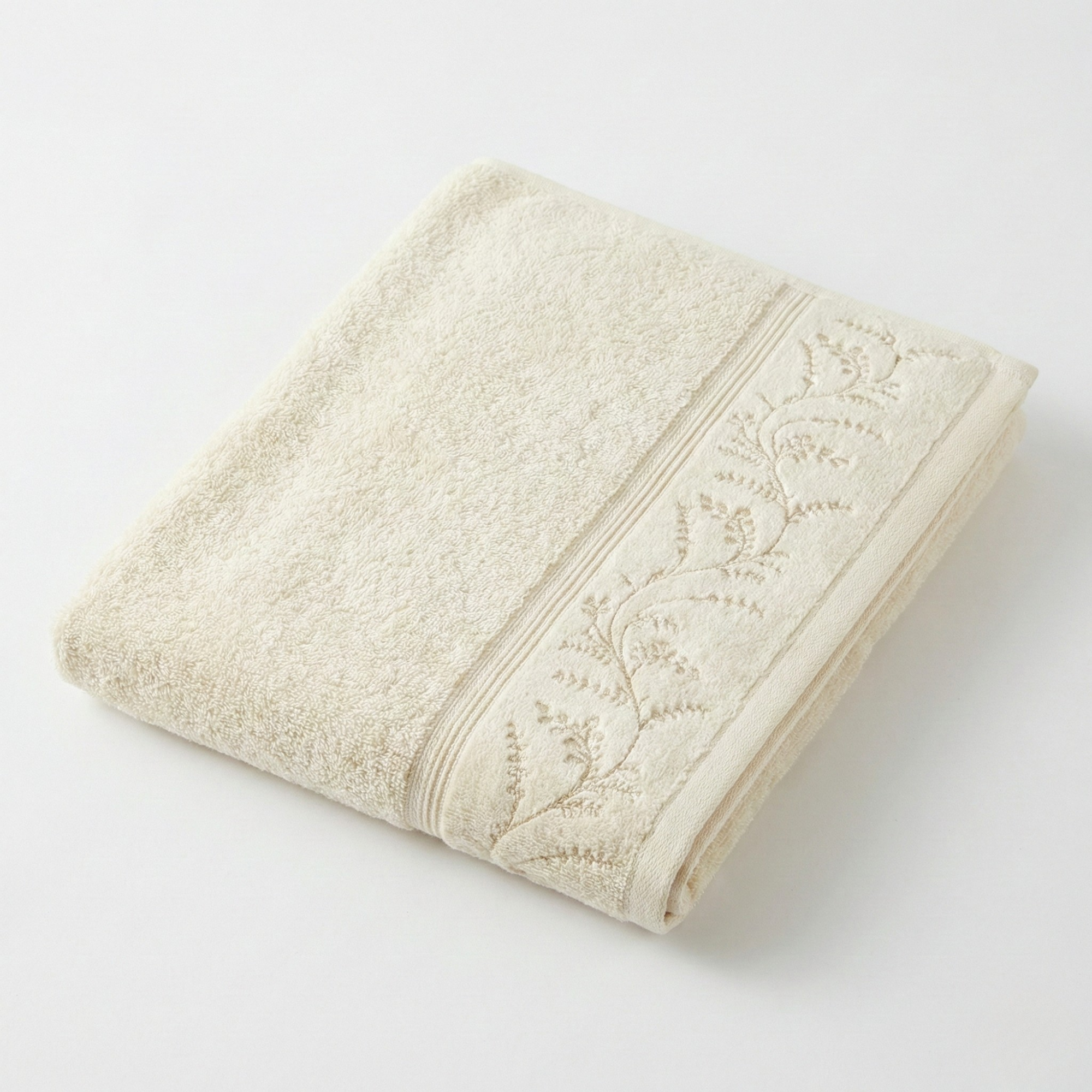 Özdilek %100 Pamuk Ditsy Havlu 50×80 cm - Krem