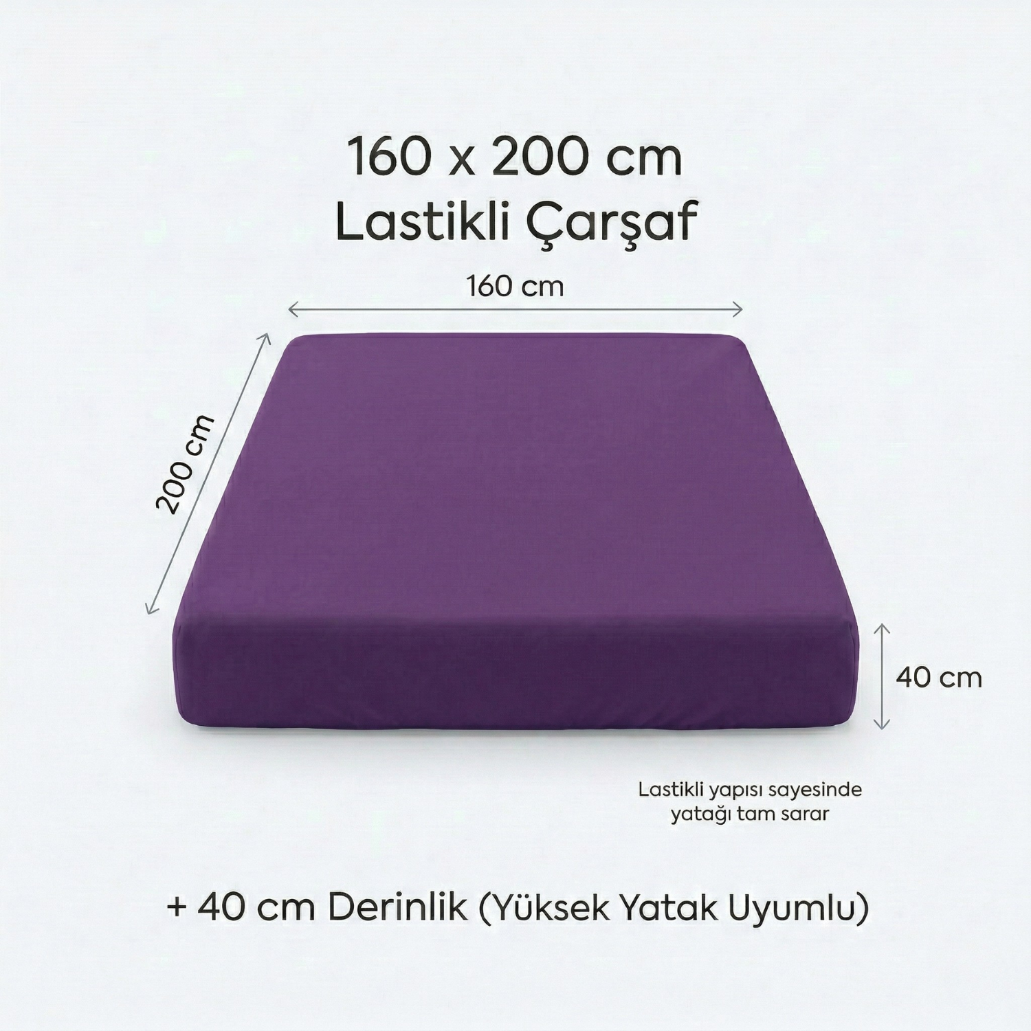 %100 Pamuk Lastikli Çarşaf – Tek Kişilik