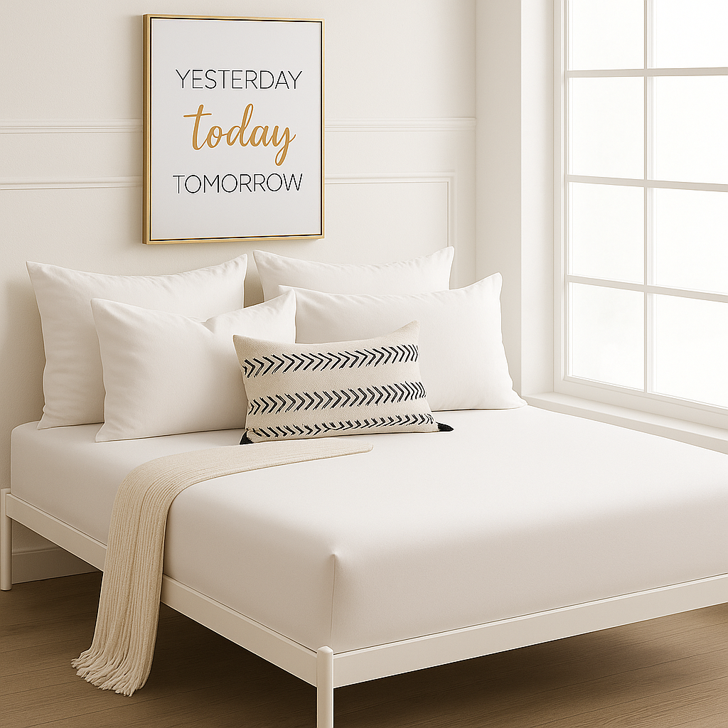 Çift Kişilik Lastikli Çarşaf %100 Pamuk - Beyaz