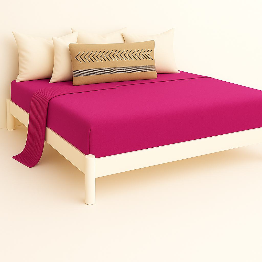 Çift Kişilik Lastikli Çarşaf %100 Pamuk Canlı Renkler