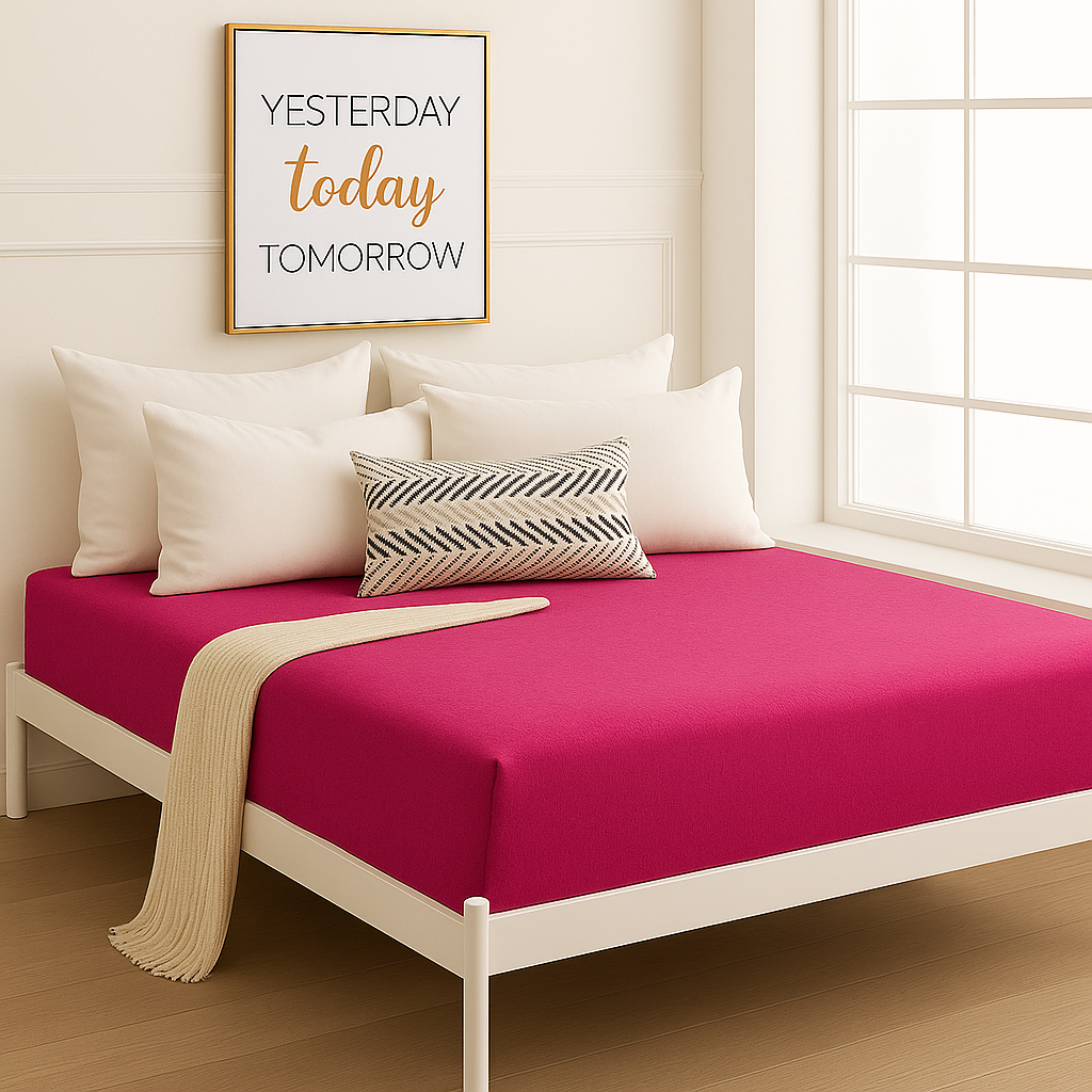 Çift Kişilik Lastikli Çarşaf %100 Pamuk Canlı Renkler