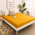 Çift Kişilik Lastikli Çarşaf %100 Pamuk - Hardal