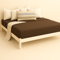 Çift Kişilik Lastikli Çarşaf %100 Pamuk Kahverengi