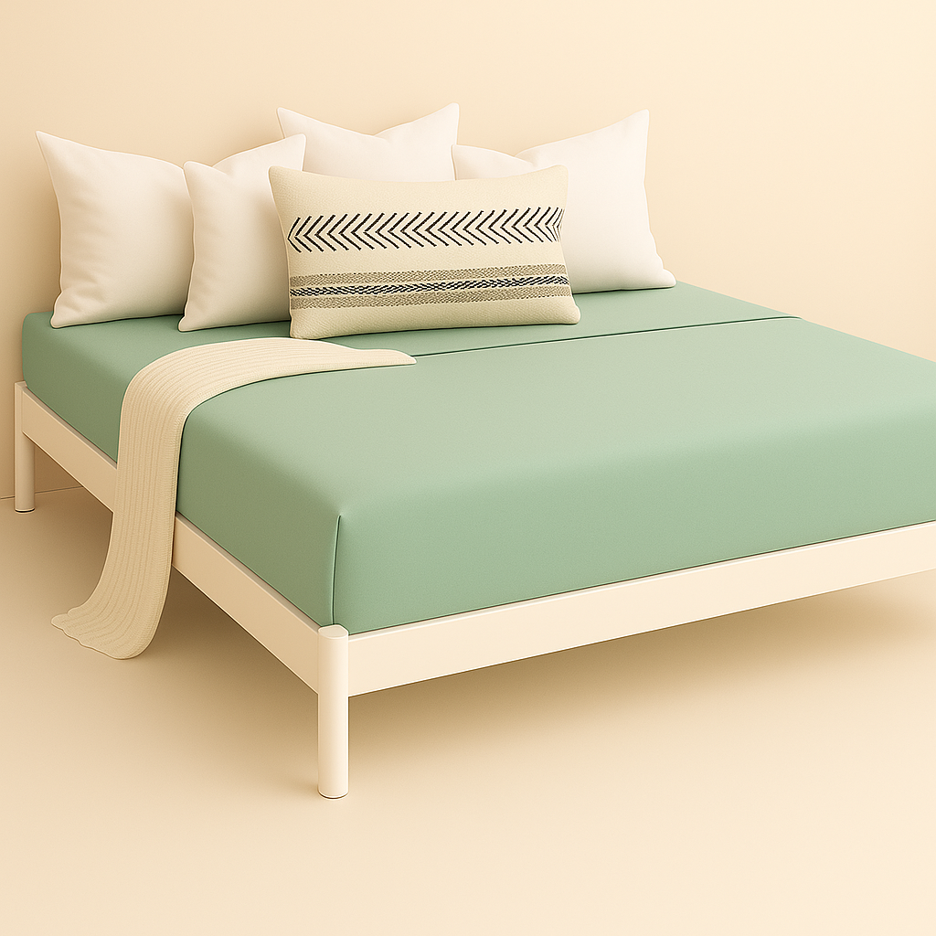 Çift Kişilik Lastikli Çarşaf %100 Pamuk - Mint Yeşili