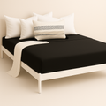 Çift Kişilik Lastikli Çarşaf %100 Pamuk Siyah