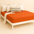 Çift Kişilik Lastikli Çarşaf %100 Pamuk - Turuncu