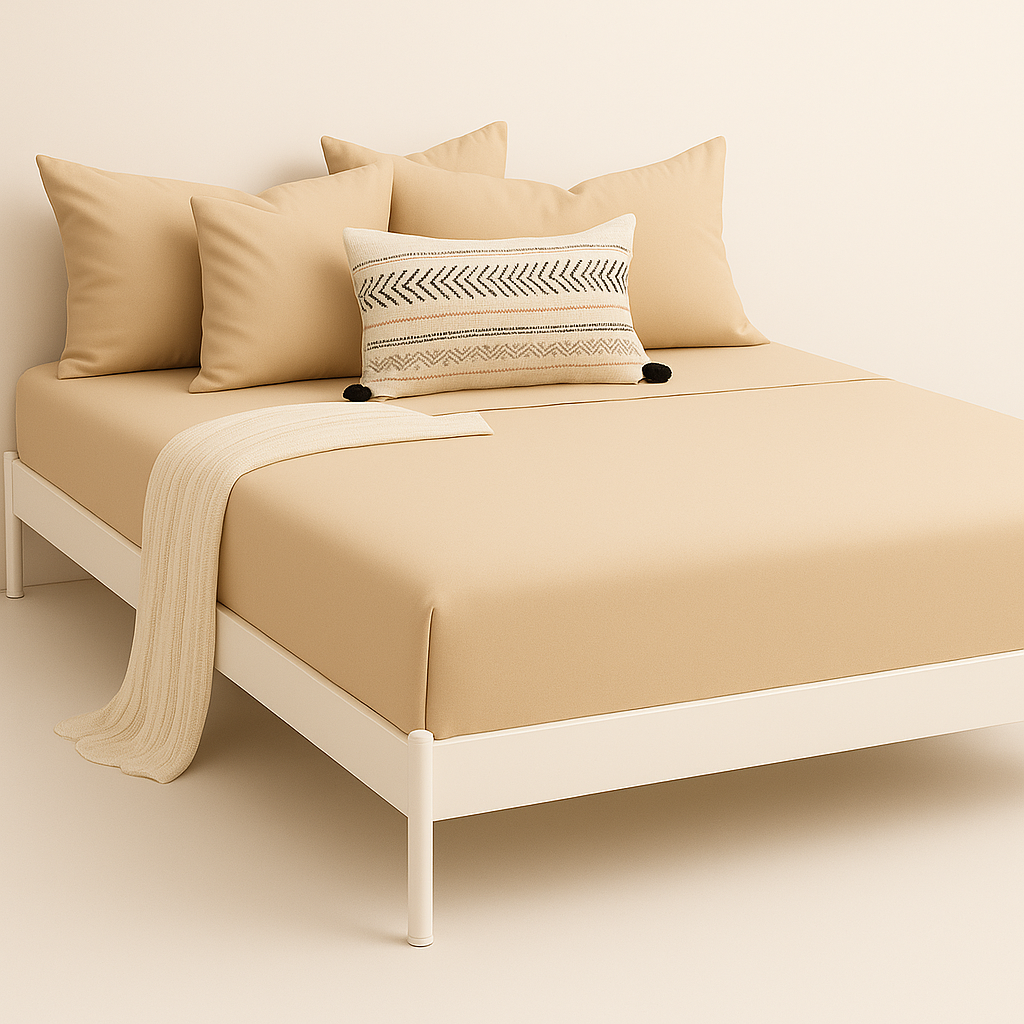 Çift Kişilik Lastikli Çarşaf Takımı %100 Pamuk - Romantik Tonlar