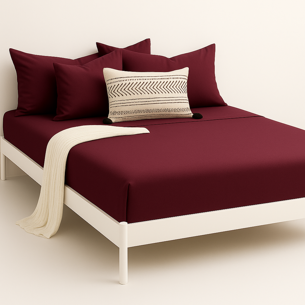 Çift Kişilik Lastikli Çarşaf Takımı %100 Pamuk - Romantik Tonlar