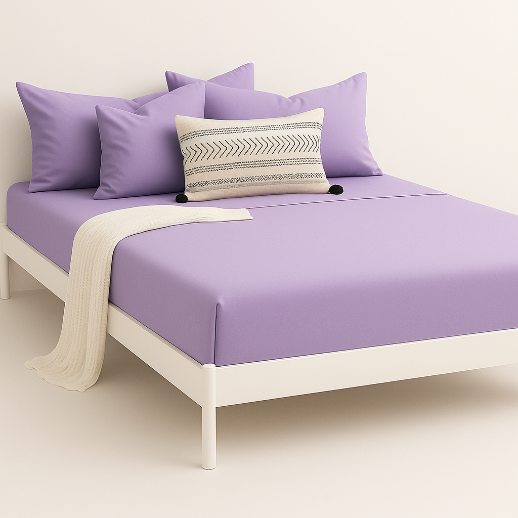 Çift Kişilik Lastikli Çarşaf Takımı %100 Pamuk - Romantik Tonlar