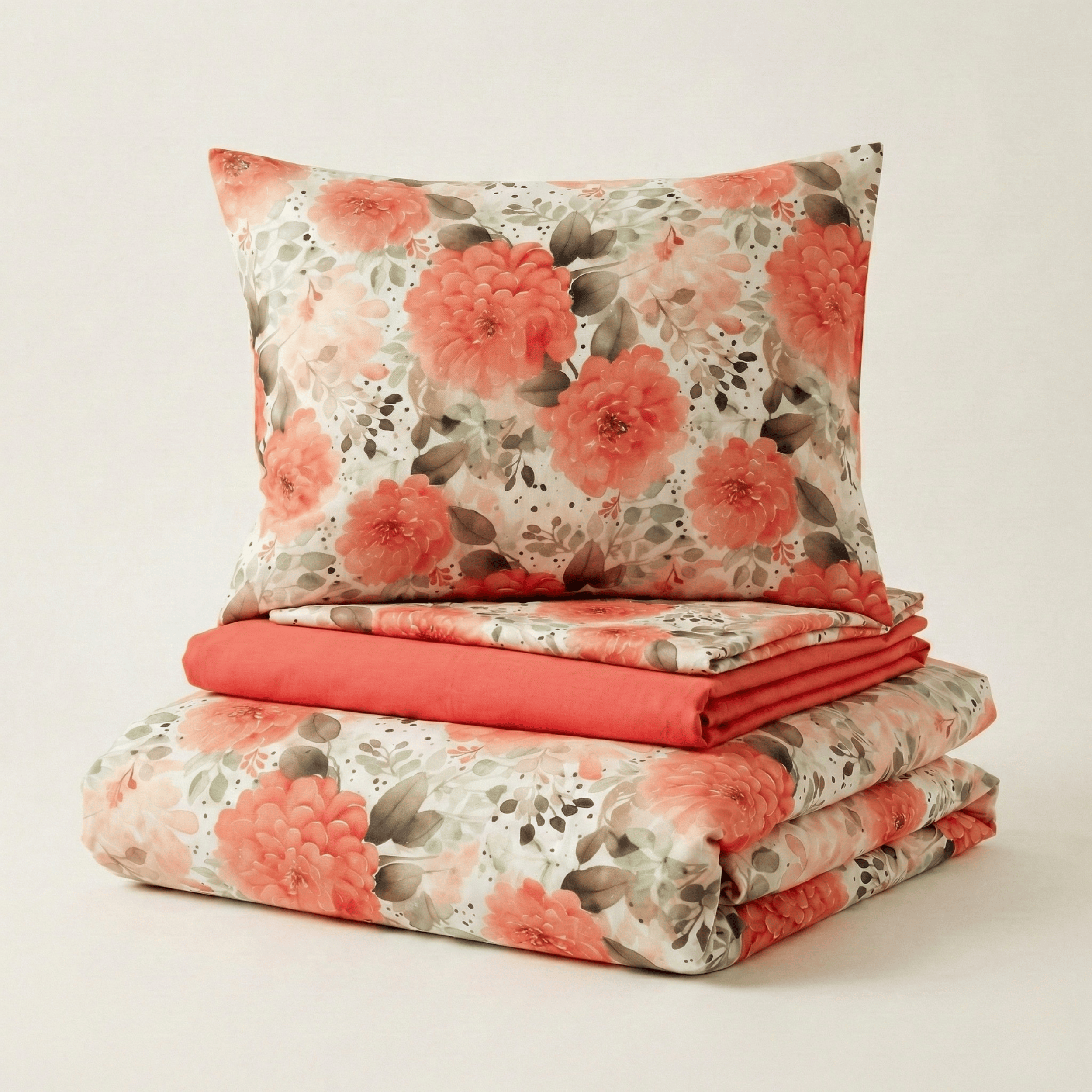 %100 Pamuk Çift Kişilik Nevresim Takımı Lastikli Çarşaflı Set