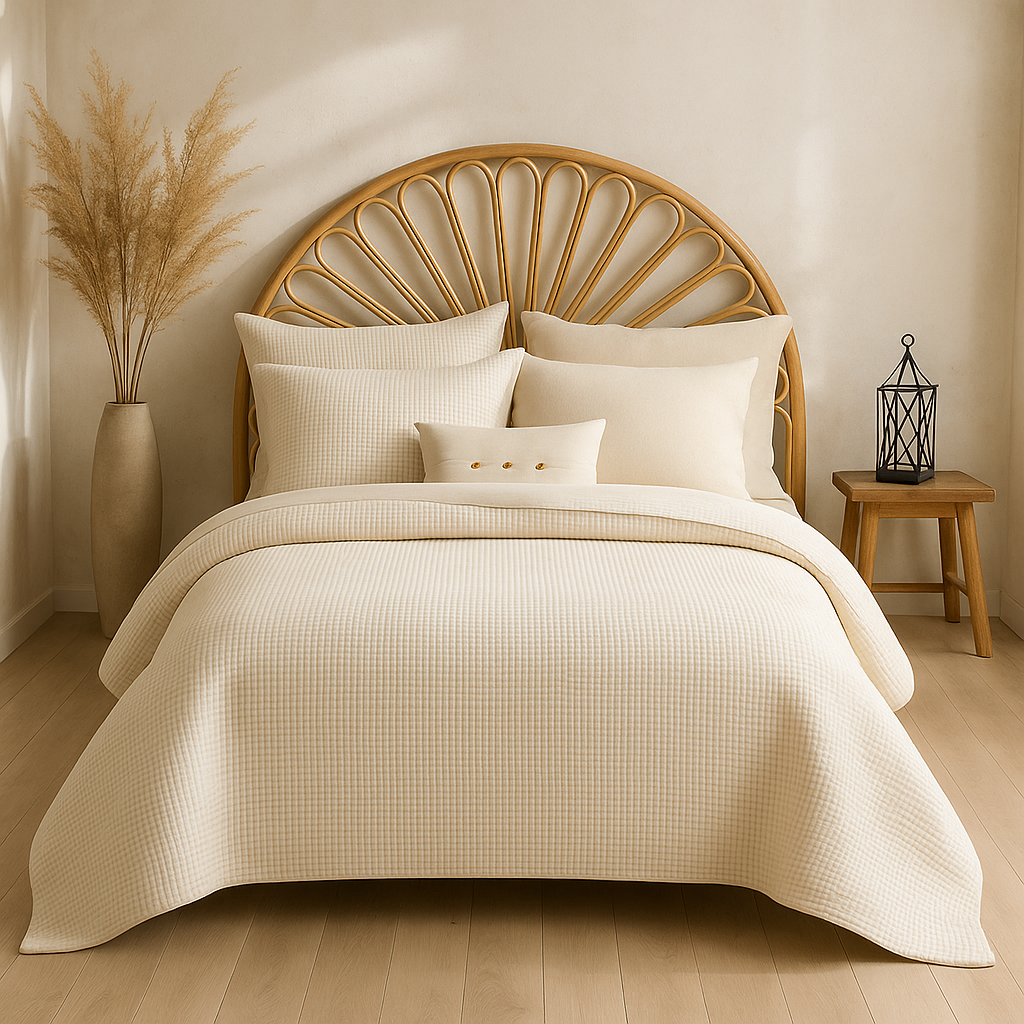 %100 Pamuk Waffle Dokulu Nevresim Takımı - 200x220 cm (Çift Kişilik)