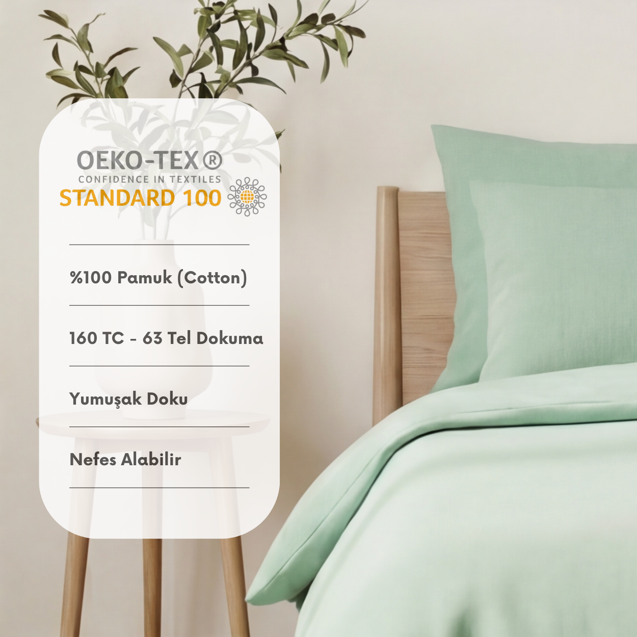 Harmony Tek Kişilik %100 Pamuk Nevresim  Takımı - Lastikli Çarşaflı