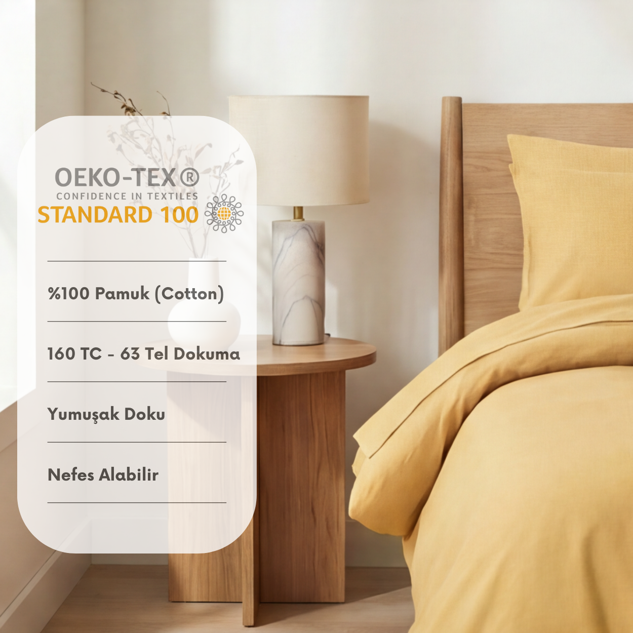 Harmony Çift Kişilik %100 Pamuk Nevresim  Takımı - Lastikli Çarşaflı