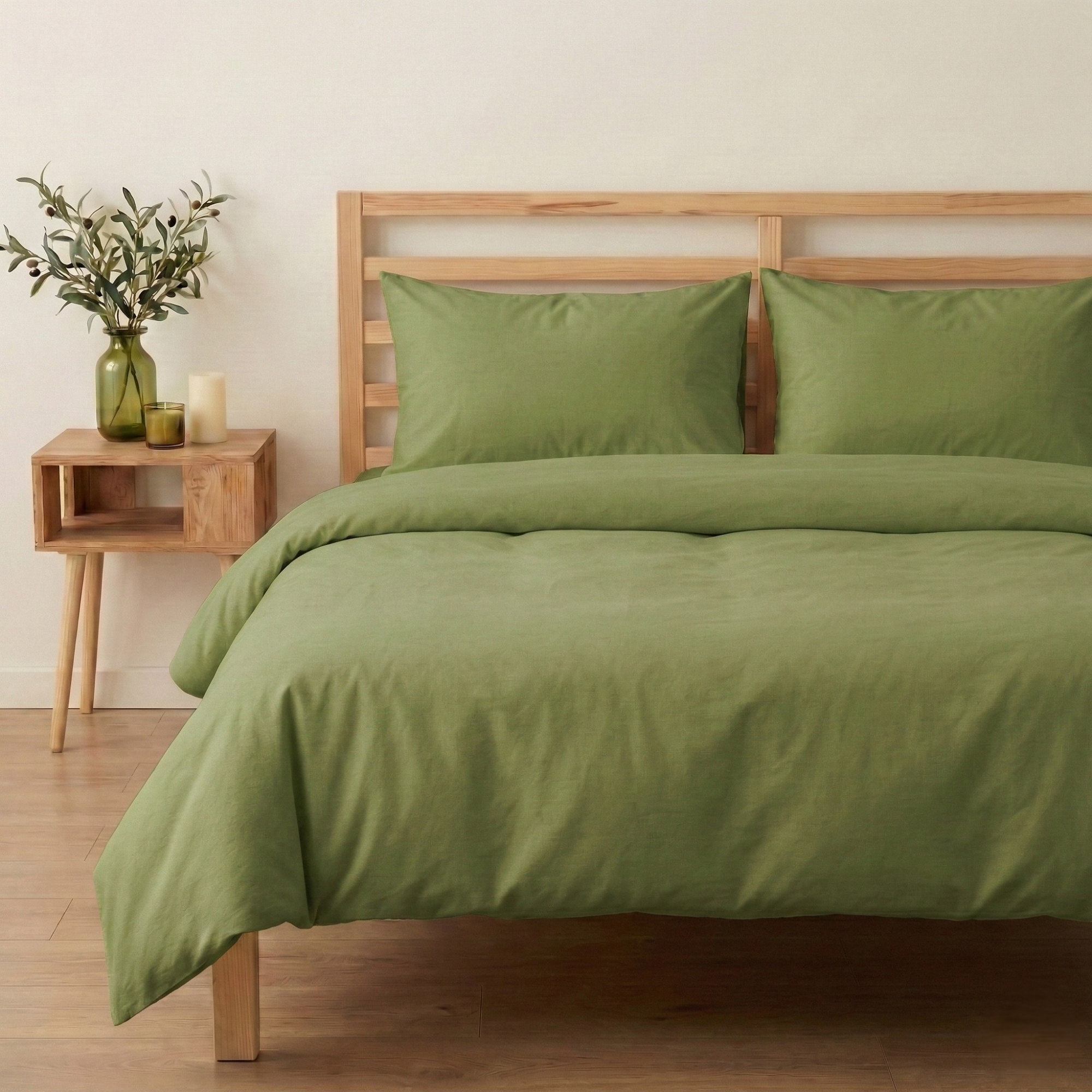 Nature Seri %100 Pamuk Çift Kişilik Nevresim Takımı - Lastikli Çarşaflı