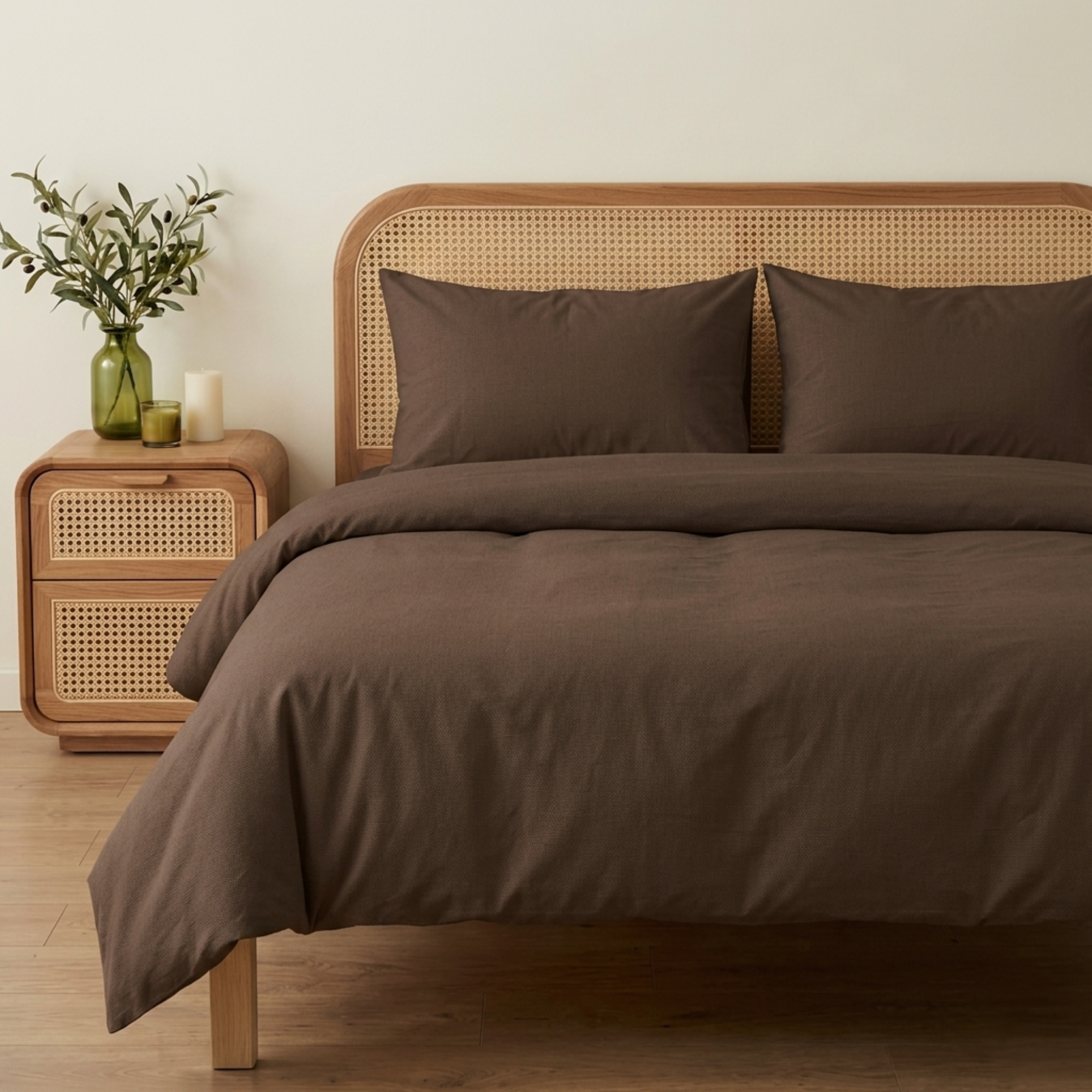 Nature Seri %100 Pamuk Çift Kişilik Nevresim Takımı - Lastikli Çarşaflı