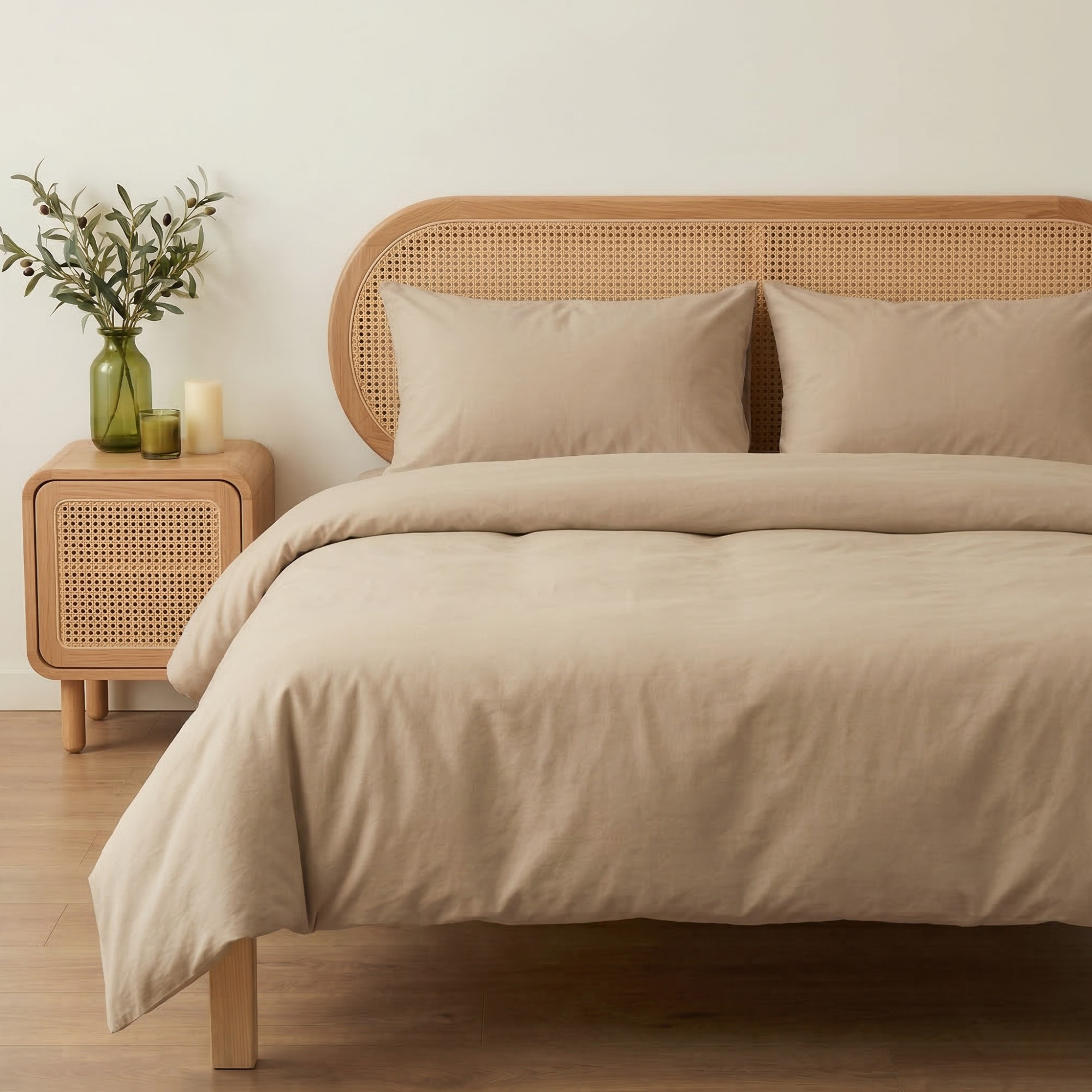 Essential Seri %100 Pamuk Çift Kişilik Nevresim Takımı - Lastikli Çarşaflı