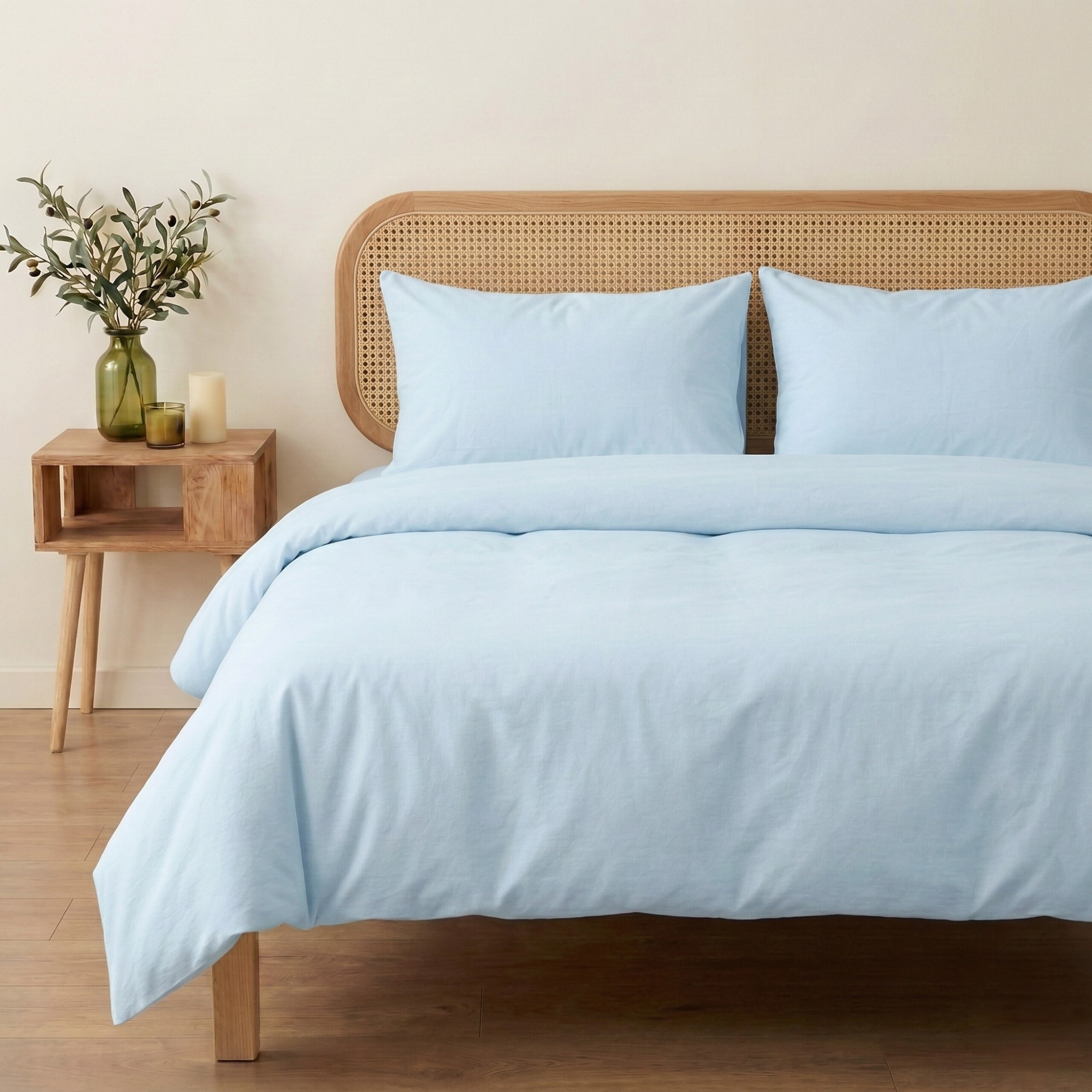 Pastel Seri  %100 Pamuk Çift Kişilik Nevresim Takımı - Lastikli Çarşaflı