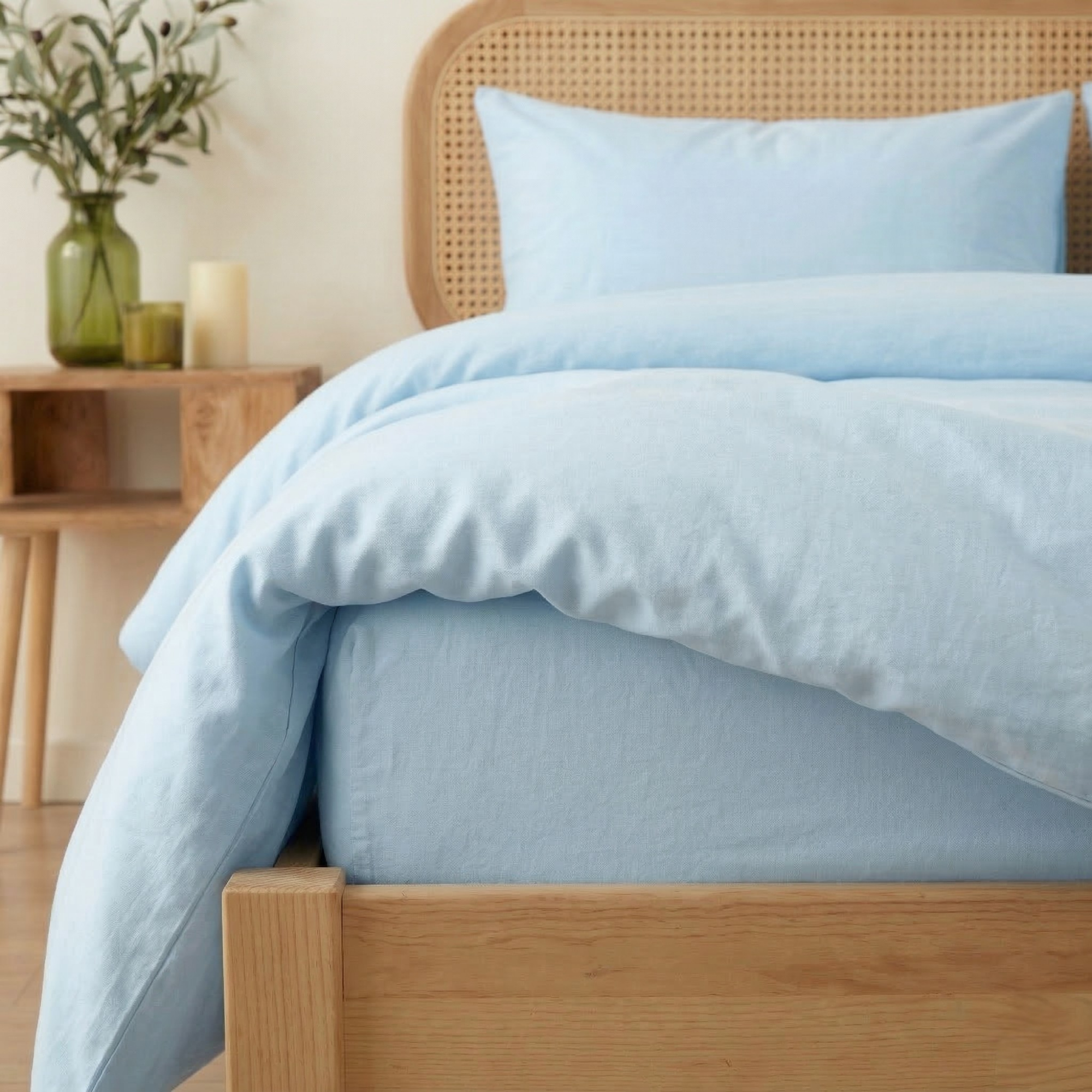 Pastel Seri %100 Pamuk Tek Kişilik Nevresim Takımı - Lastikli Çarşaflı