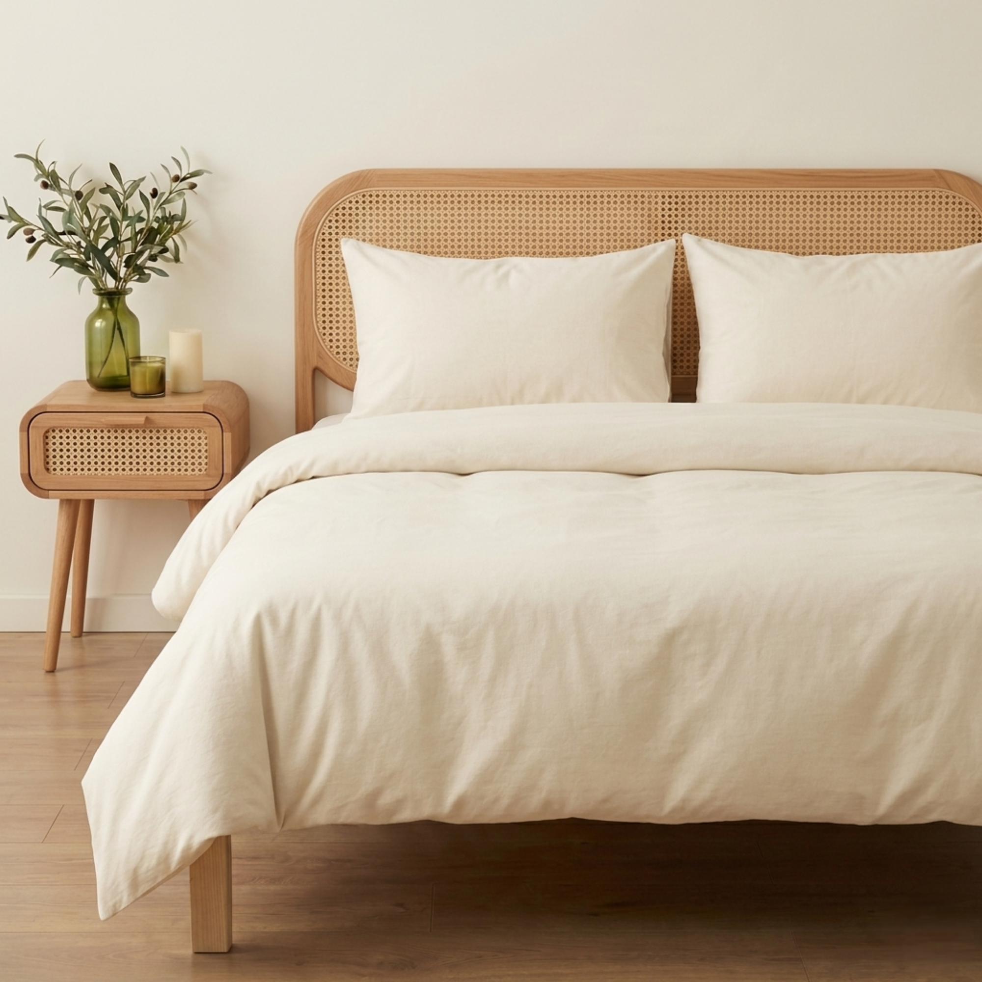 Essential Seri %100 Pamuk Çift Kişilik Nevresim Takımı - Lastikli Çarşaflı