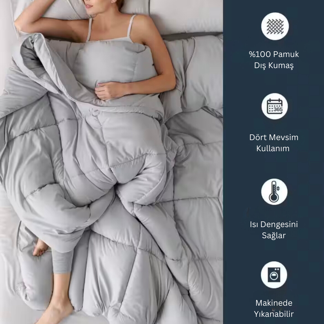 Özdilek Çift Kişilik Yorgan 195x215 Cm Pamuklu Hipoalerjenik Nefes Alan Hafif Konforlu
