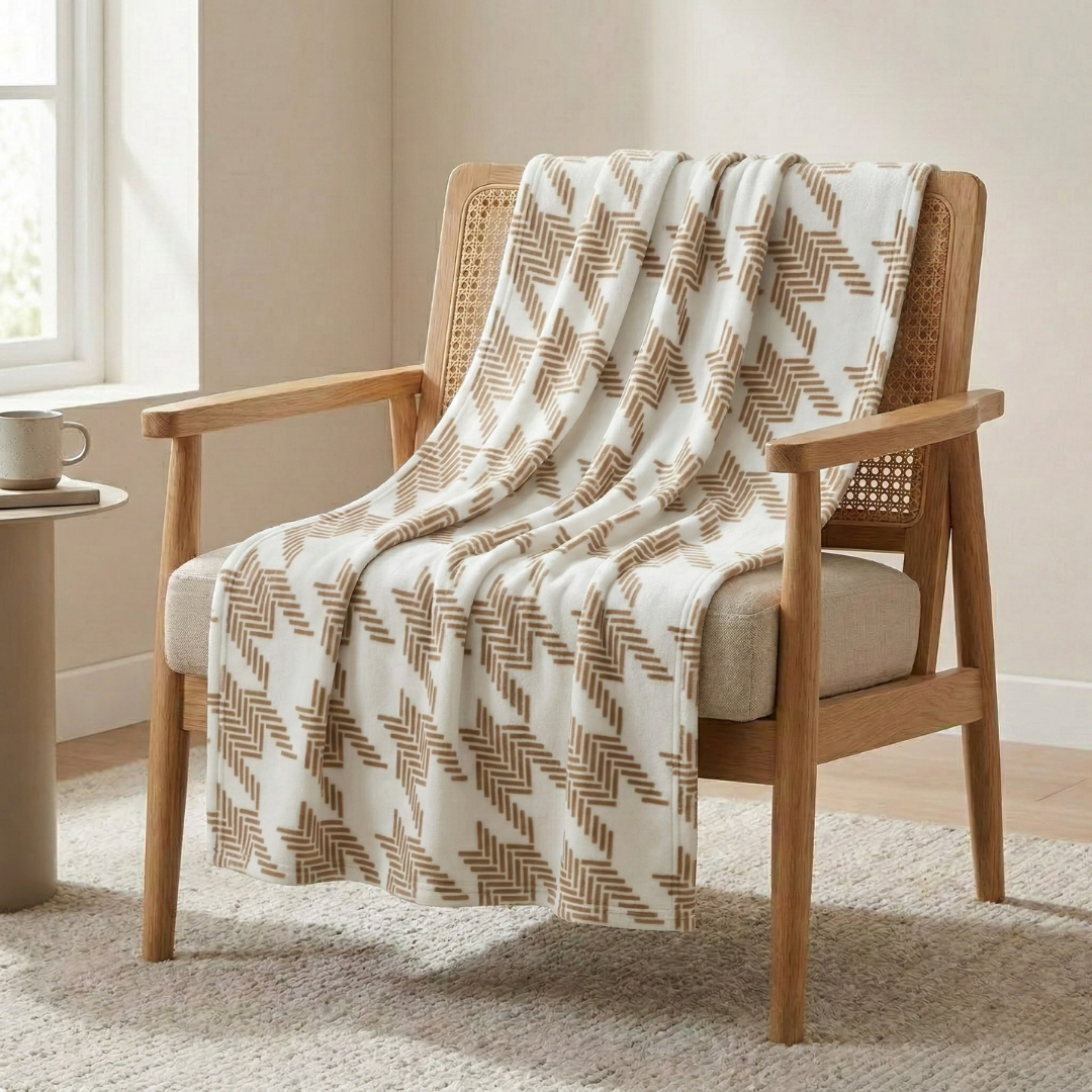 TV Battaniyesi – Yumuşak Koltuk Şalı & Diz Örtüsü | Geometrik Desen | 120x150 cm