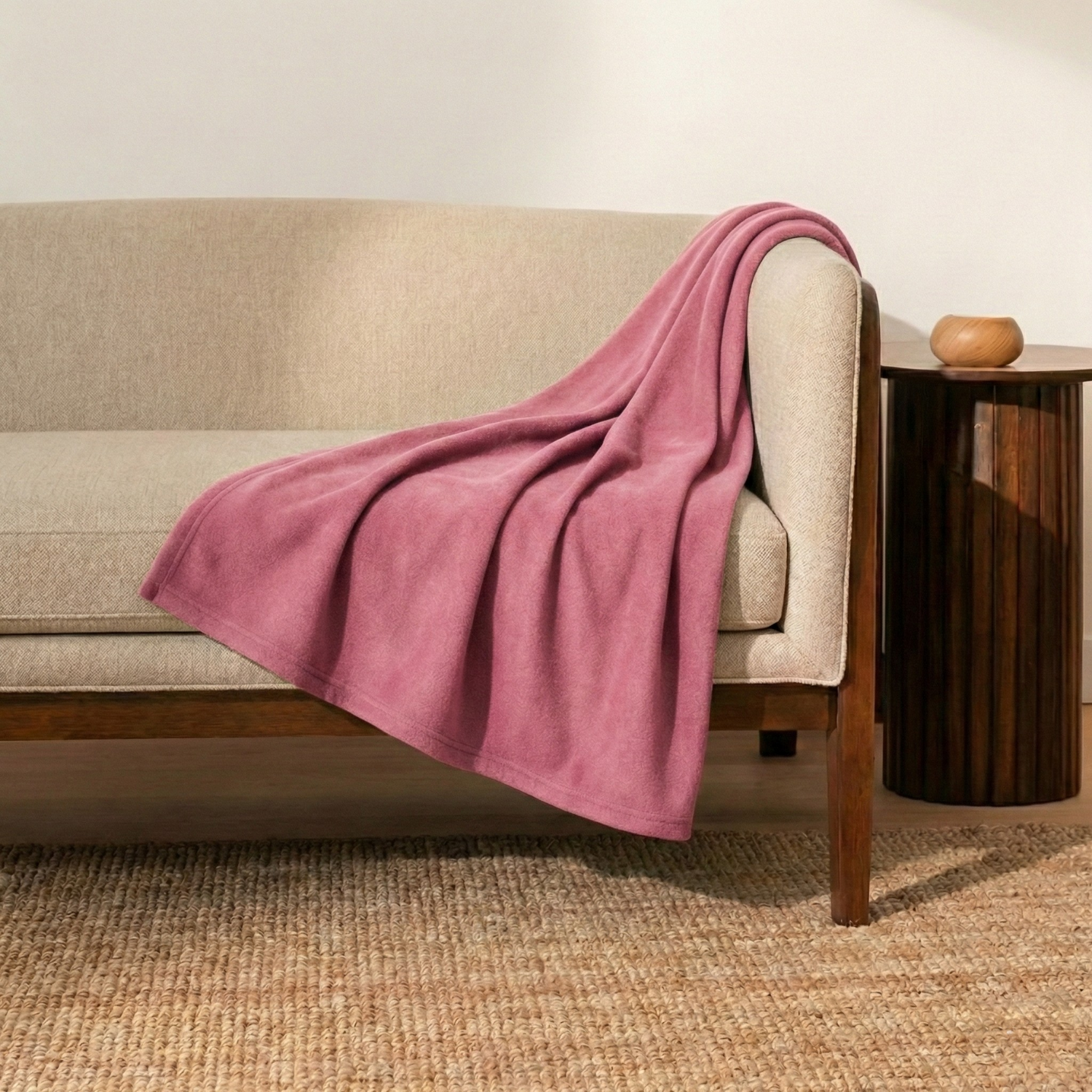 Kalın Dokuma Yün Koltuk Şalı & Tv Battaniyesi - 120x150cm - Hardal