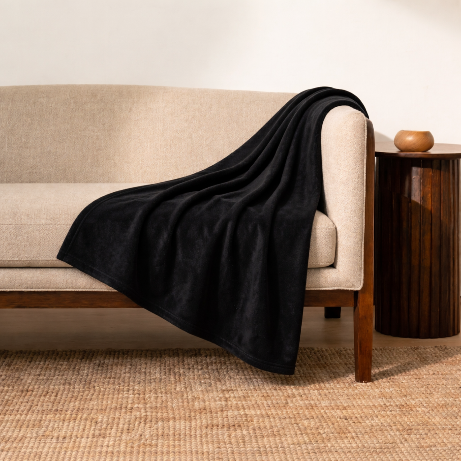 Kalın Dokuma Yün Koltuk Şalı & Tv Battaniyesi - 120x150cm - Hardal