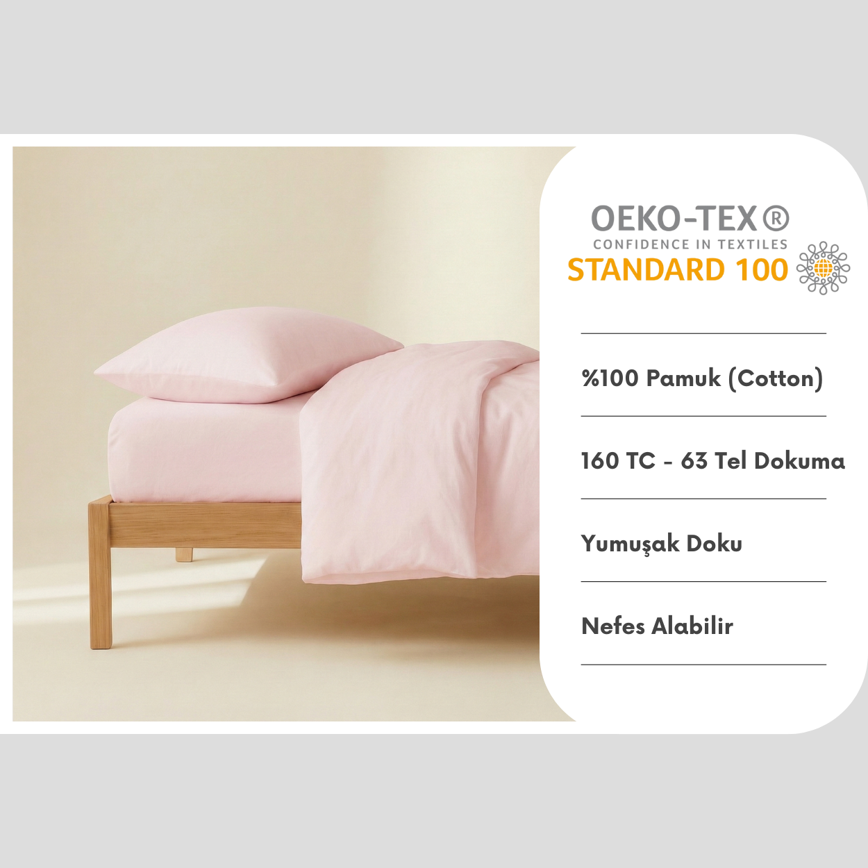 %100 Pamuk Yastık Kılıfı 2 Adet -  50x70cm