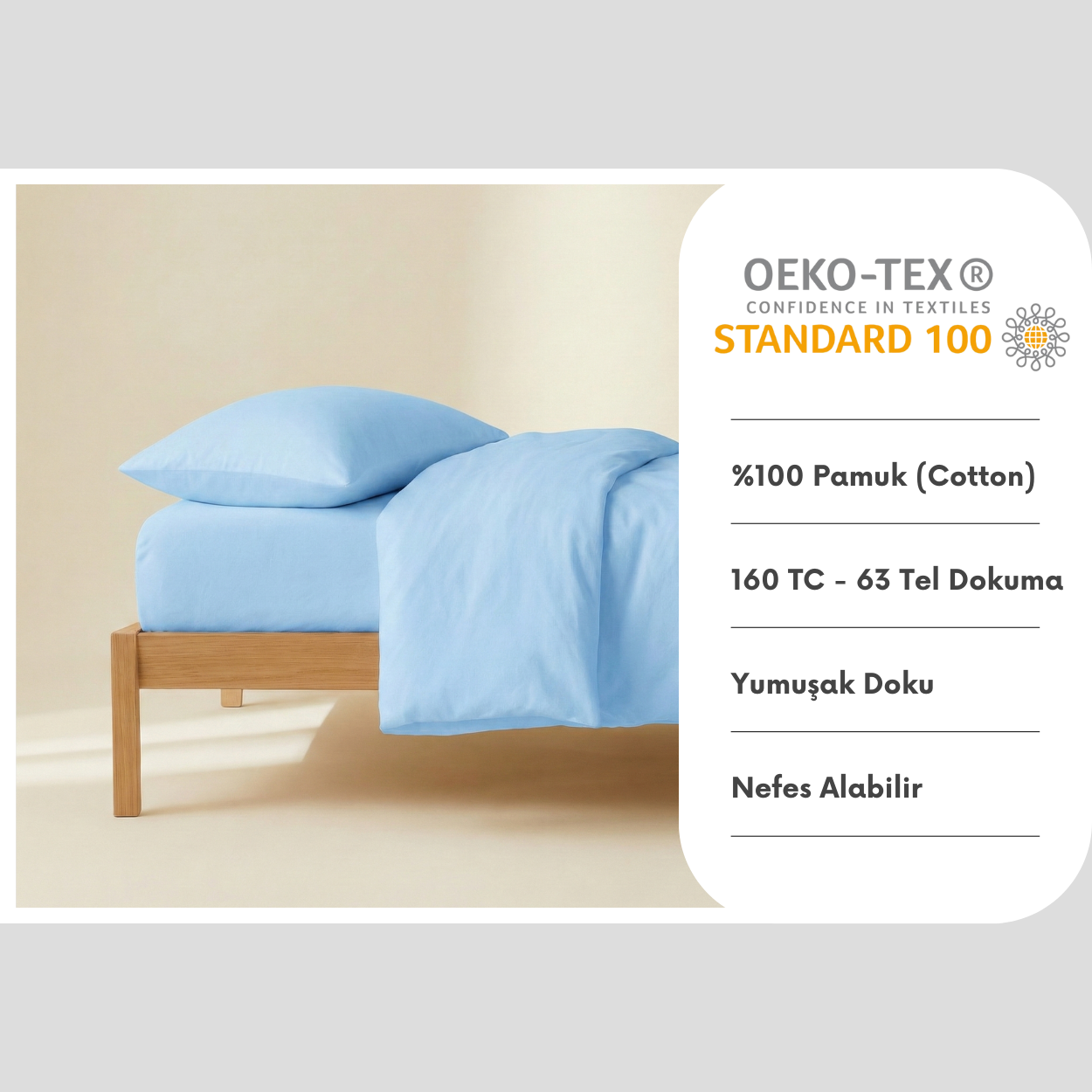 %100 Pamuk Yastık Kılıfı 2 Adet -  50x70cm