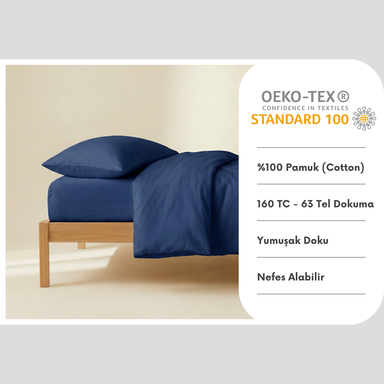 %100 Pamuk Yastık Kılıfı 2 Adet -  50x70cm