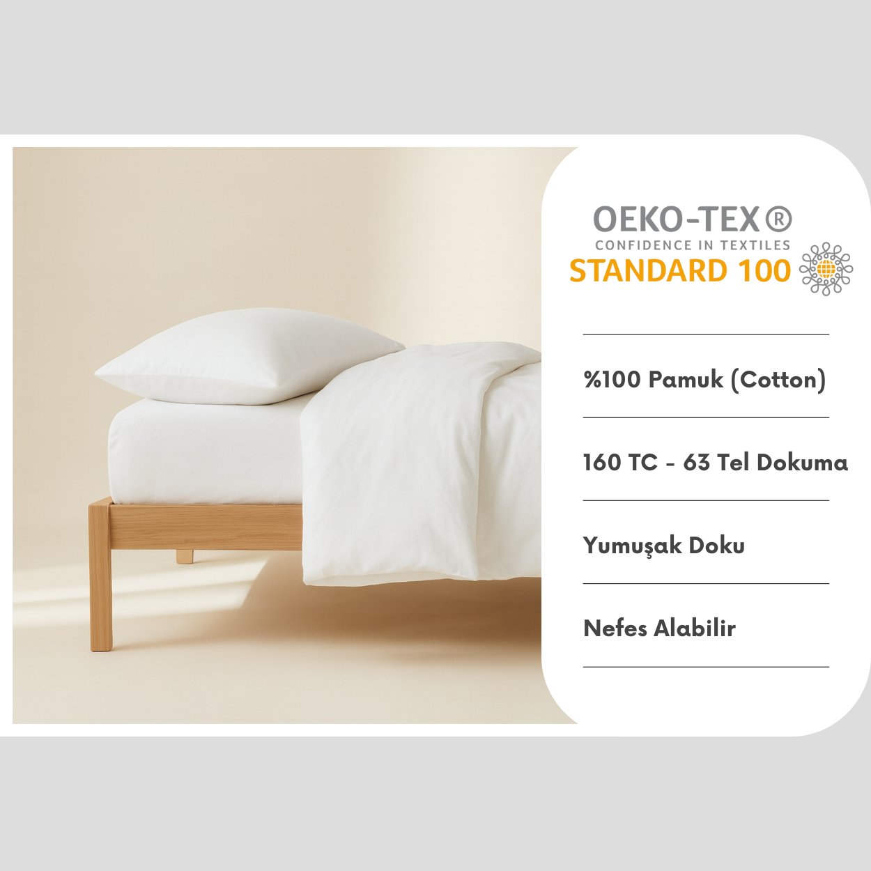 %100 Pamuk Yastık Kılıfı 2 Adet -  50x70cm