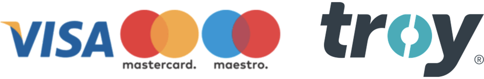 Visa, Mastercard, Maestro, troy ile güvenli ödeme